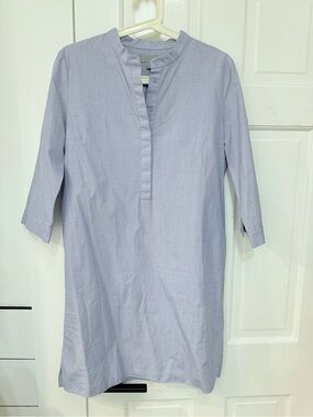 COS Light Blue Mandarin Collar Button-Front Dress - Size S